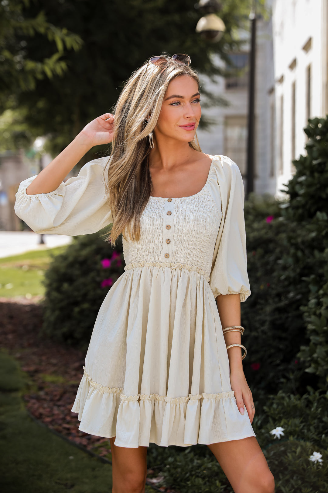 Divine Silhouette Cream Mini Dress