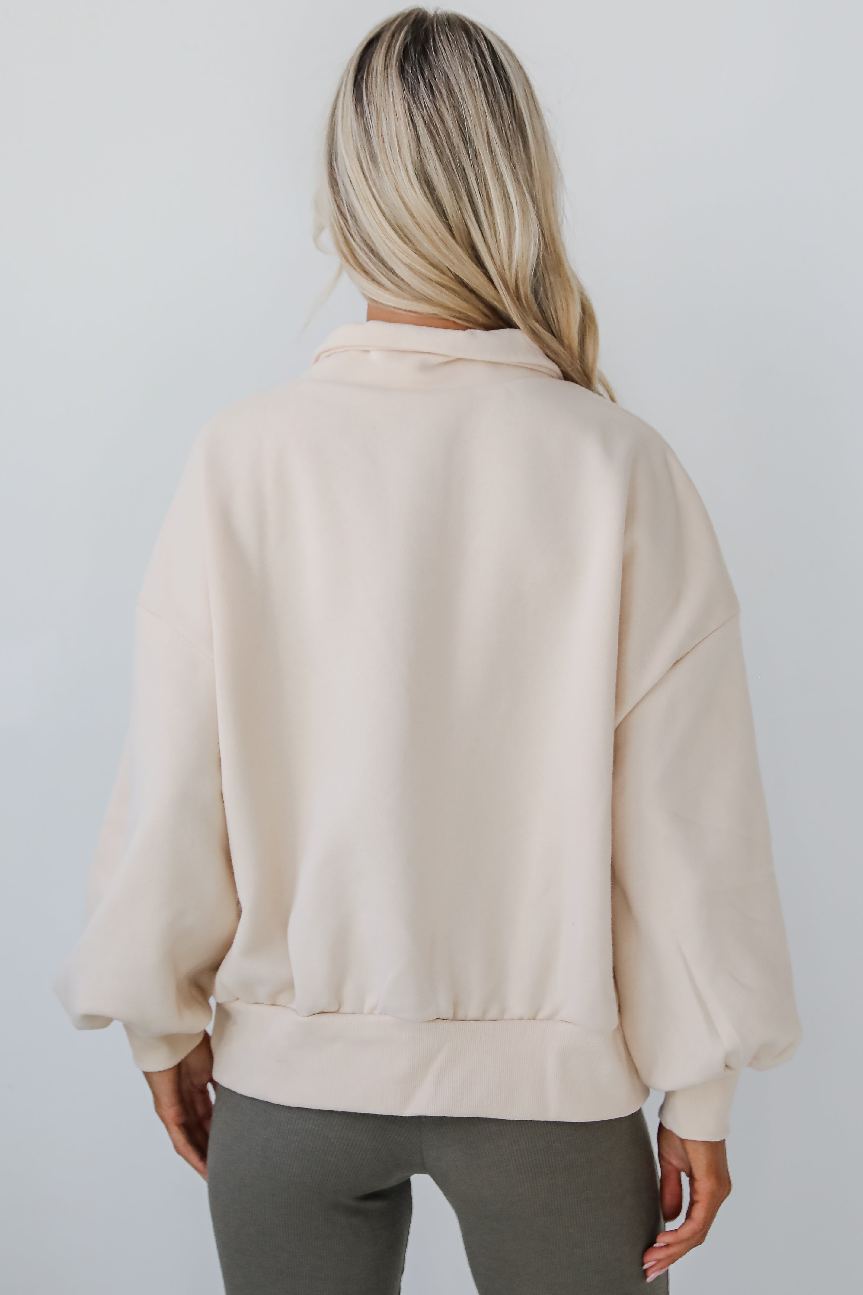 Cozy Weekend Plans Cream Pullover