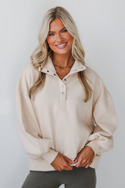 Cozy Weekend Plans Cream Pullover