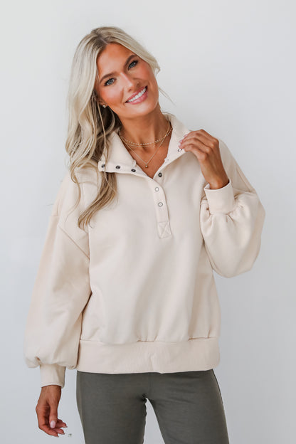 Cozy Weekend Plans Cream Pullover