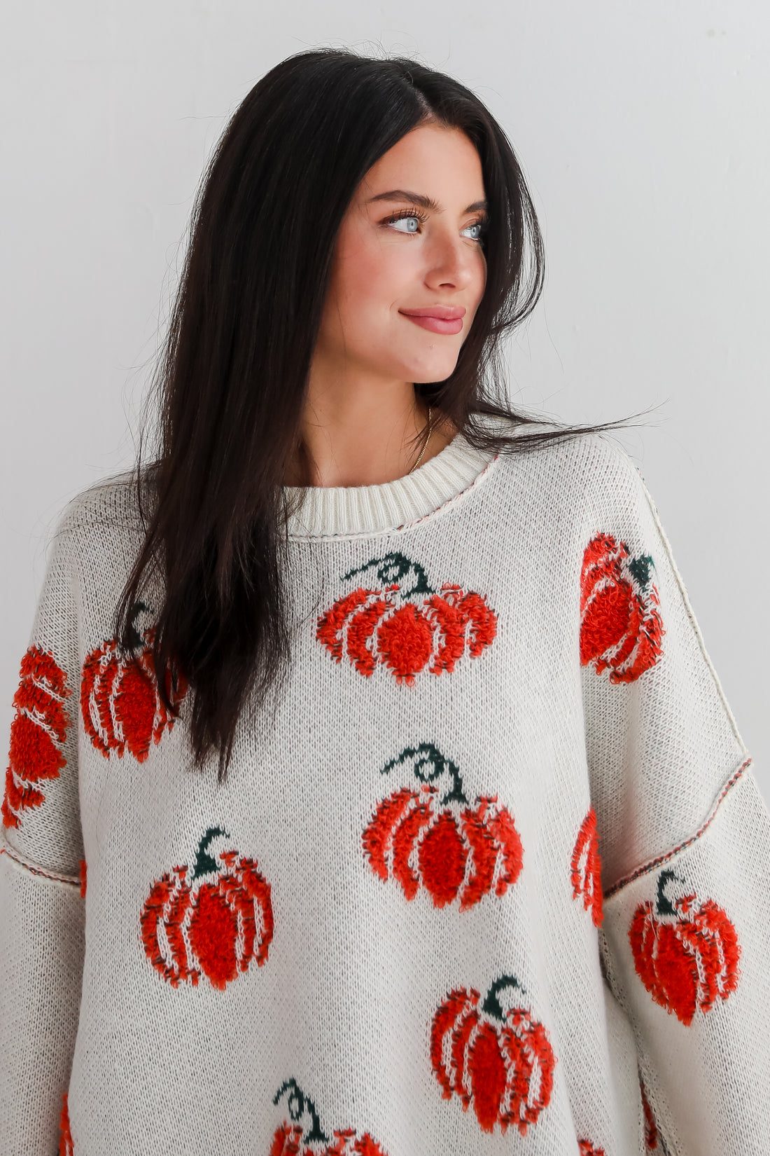 Pumpkin Patch Cream Oversized Sweater