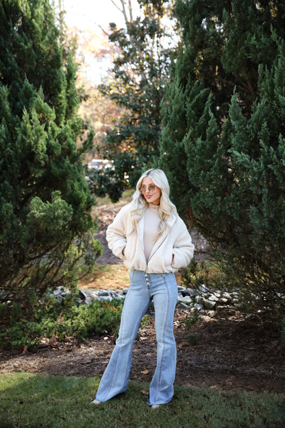 Enviable Forecast Cream Sherpa Jacket