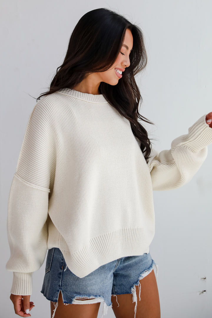 Classically Comfy Cream Oversized Sweater