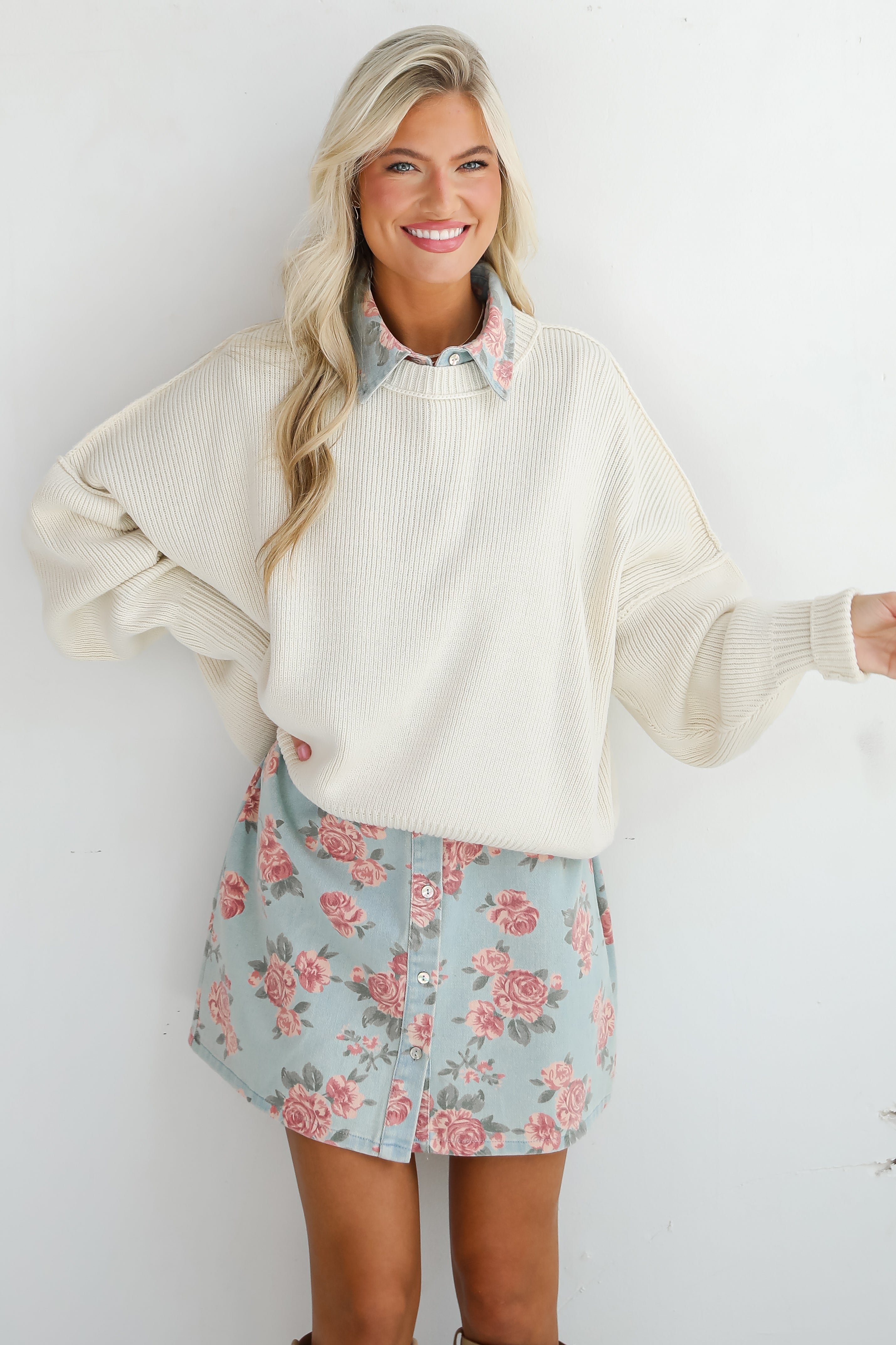 Classically Comfy Cream Oversized Sweater