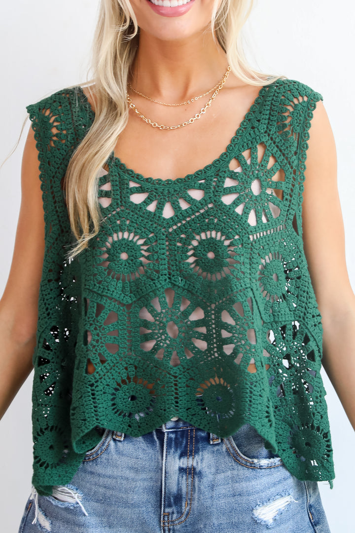 Curated Effect Crochet Knit Tank