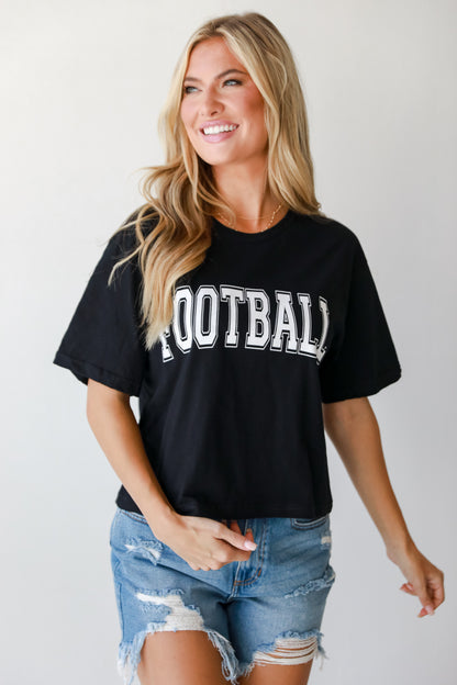 Black Football Cropped Tee