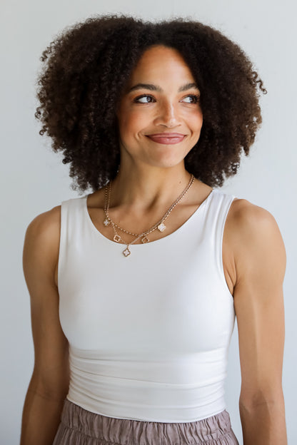 Brielle Everyday White Cropped Tank