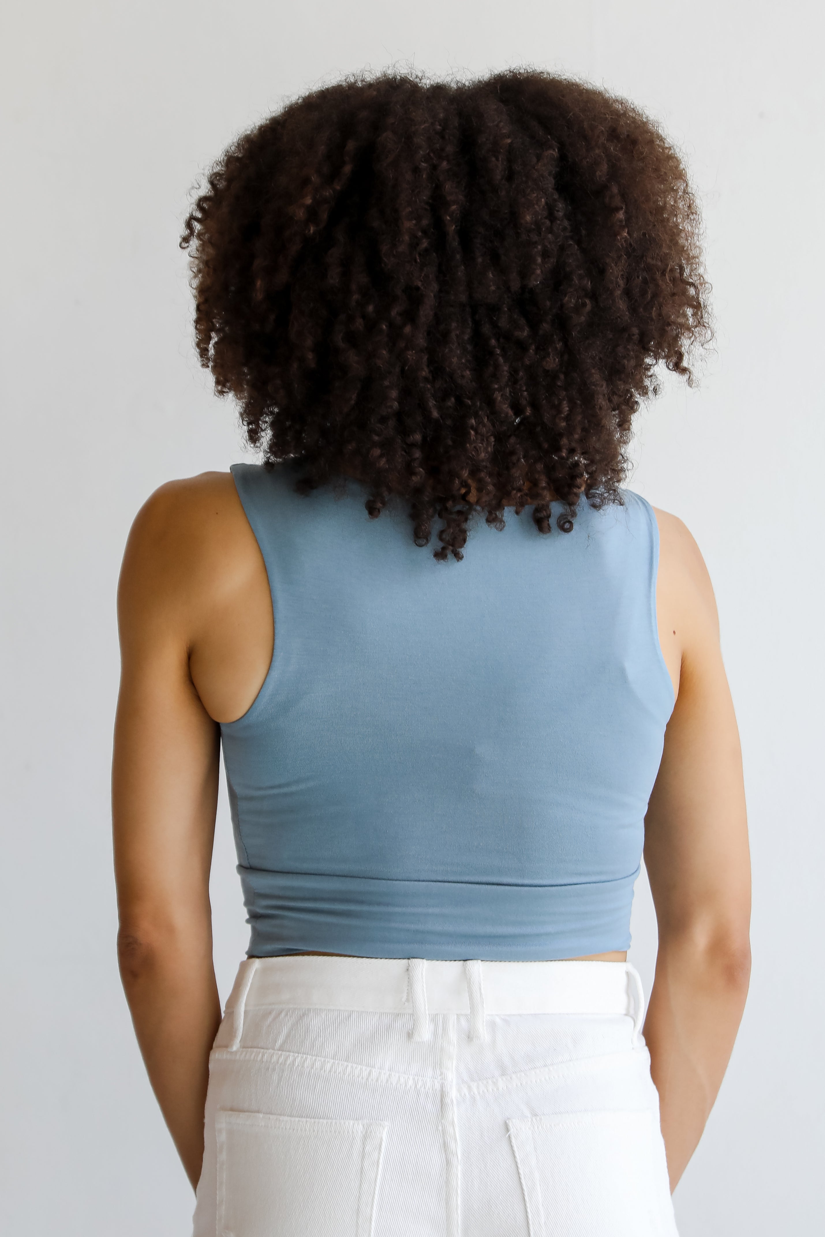 Brielle Everyday Blue Cropped Tank