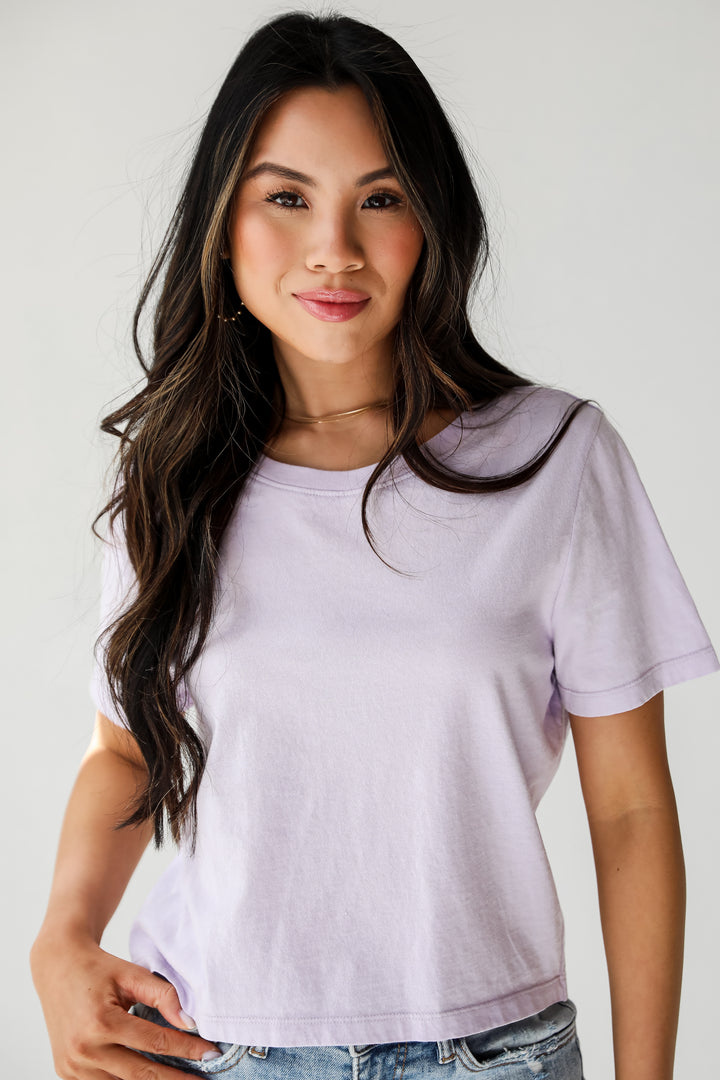 purple Cropped Tee