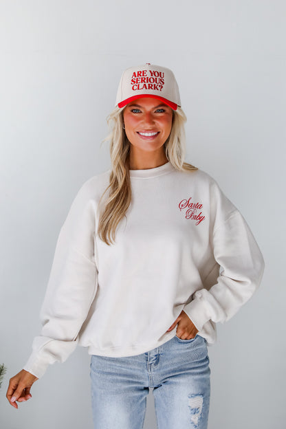 Beige Santa Baby Sweatshirt