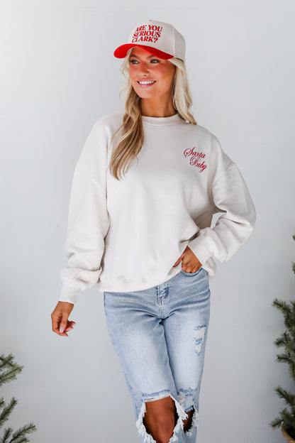 Beige Santa Baby Sweatshirt