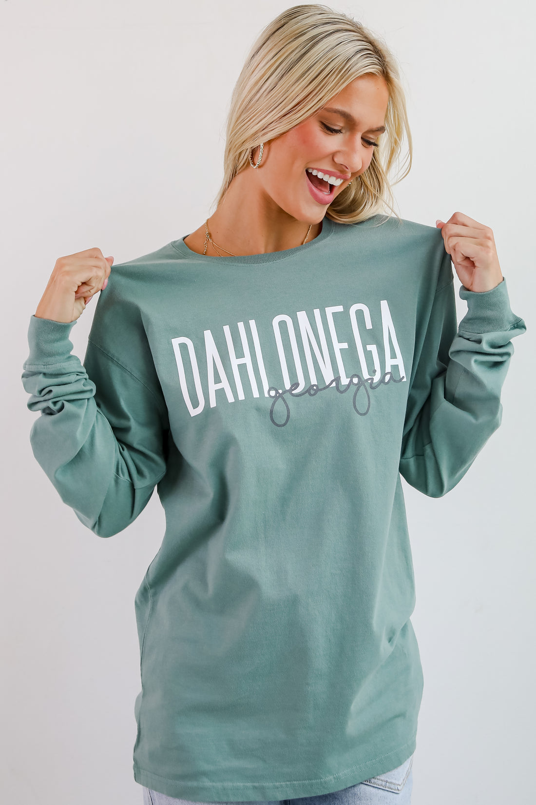 Seafoam Dahlonega Georgia Script Long Sleeve Tee