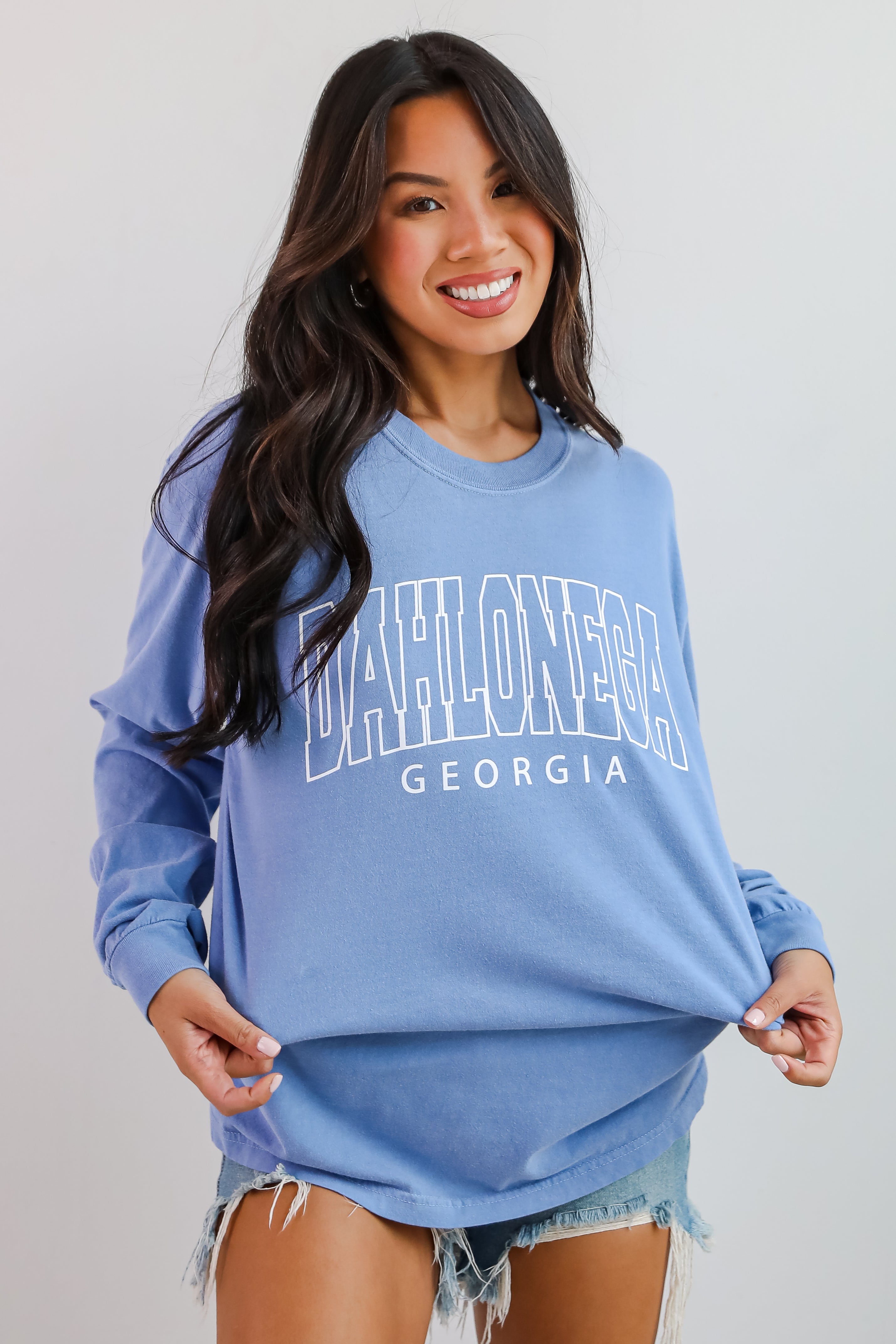 Light Blue Dahlonega Georgia Long Sleeve Tee