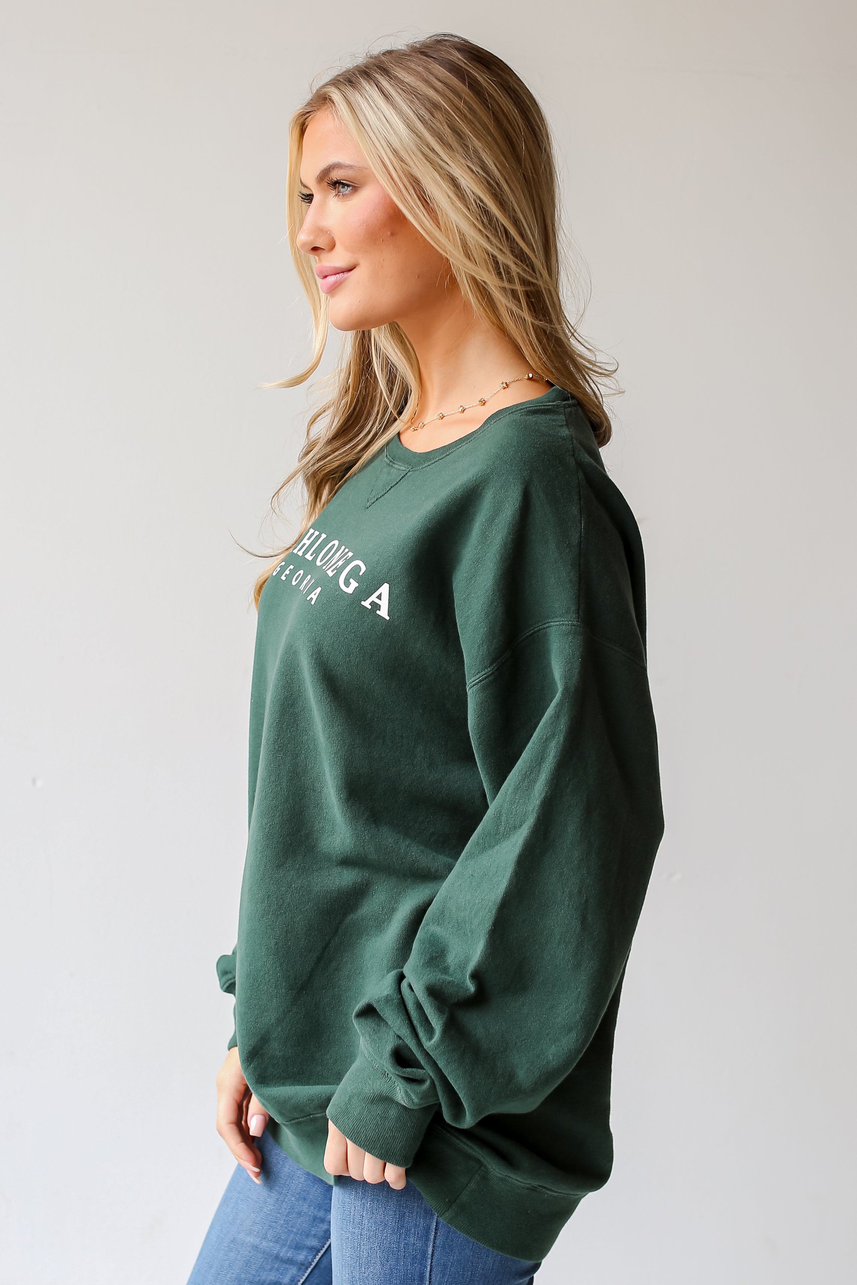 Hunter Green Dahlonega Georgia Pullover side view