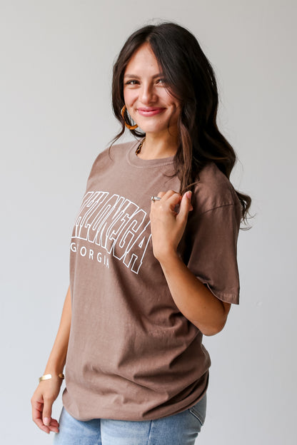 Brown Dahlonega Georgia Tee side view