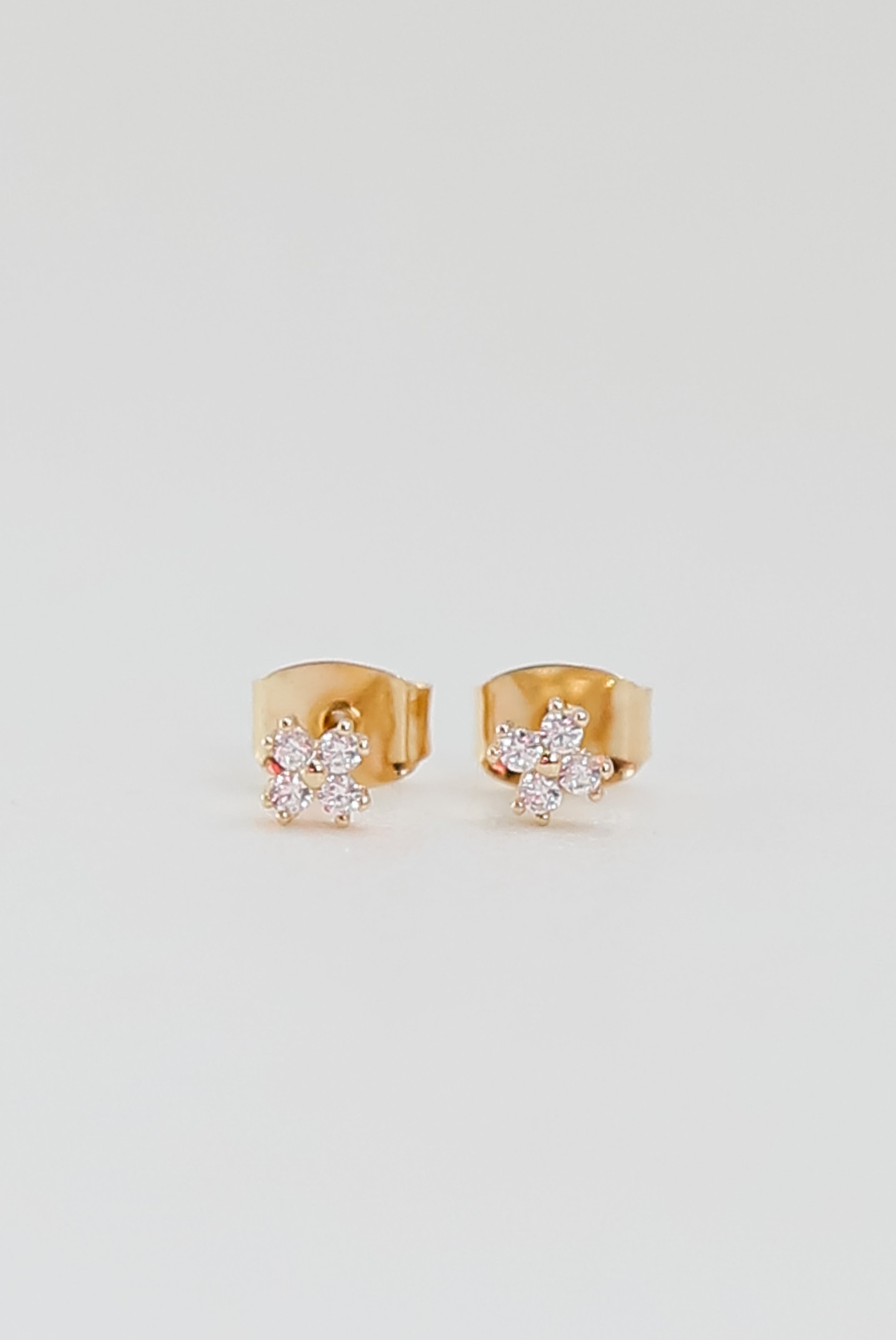 Gold Rhinestone Stud Earrings