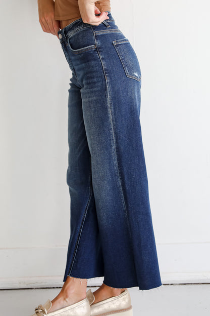 Sarah Dark Wash Tummy Control Wide Leg Jeans