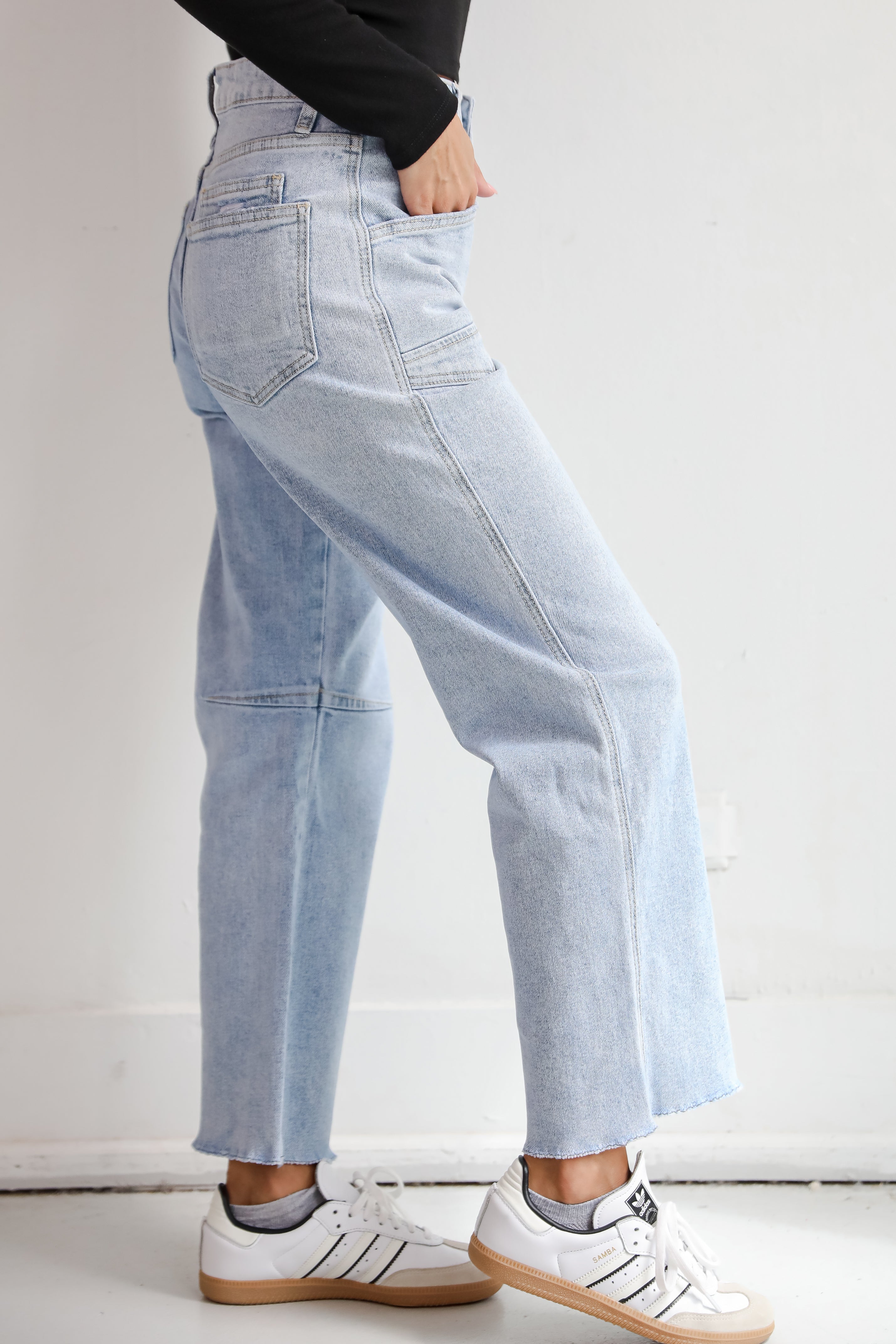 Kate Light Wash Super High Rise Barrel Jeans