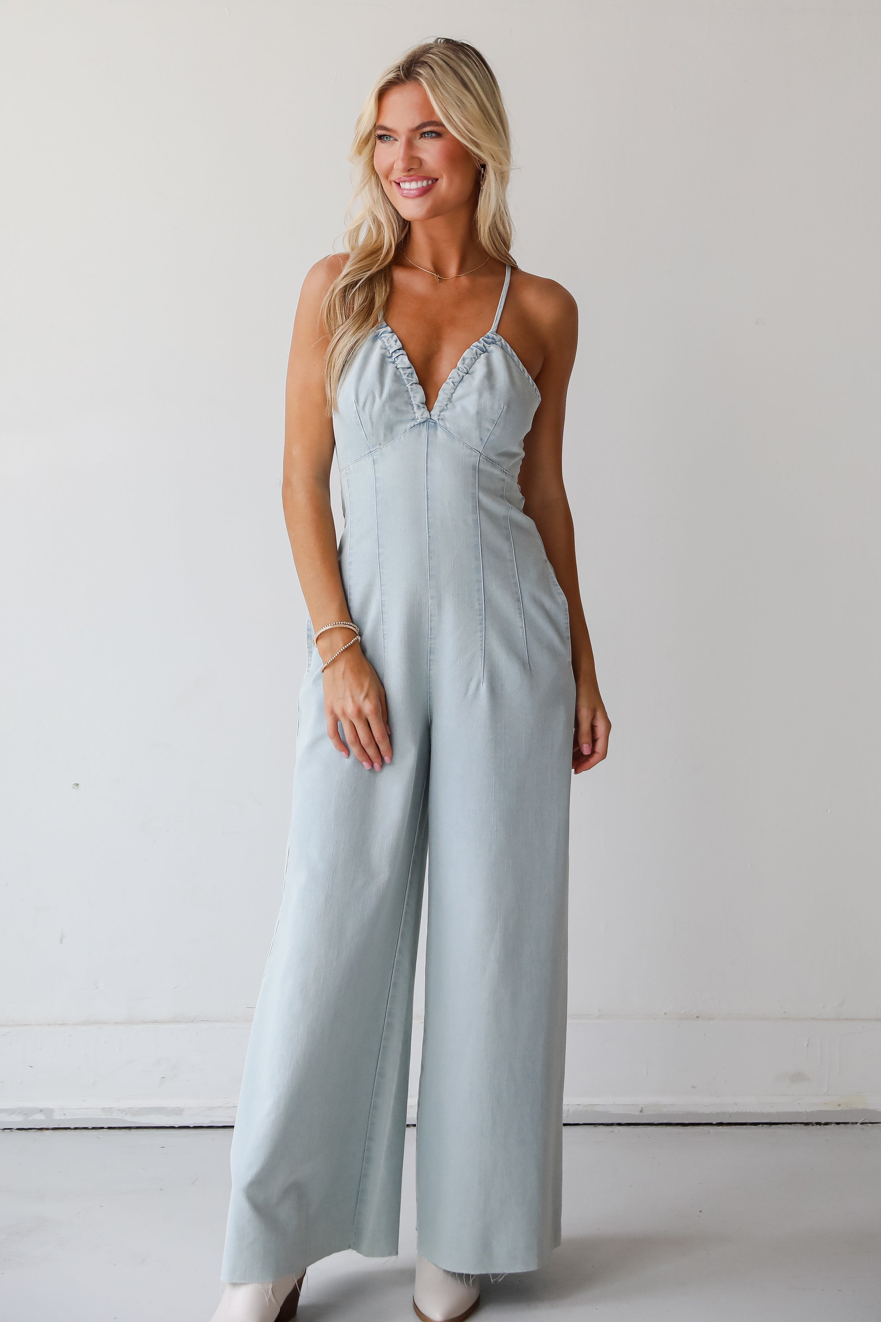 Convincingly Darling Denim Jumpsuit