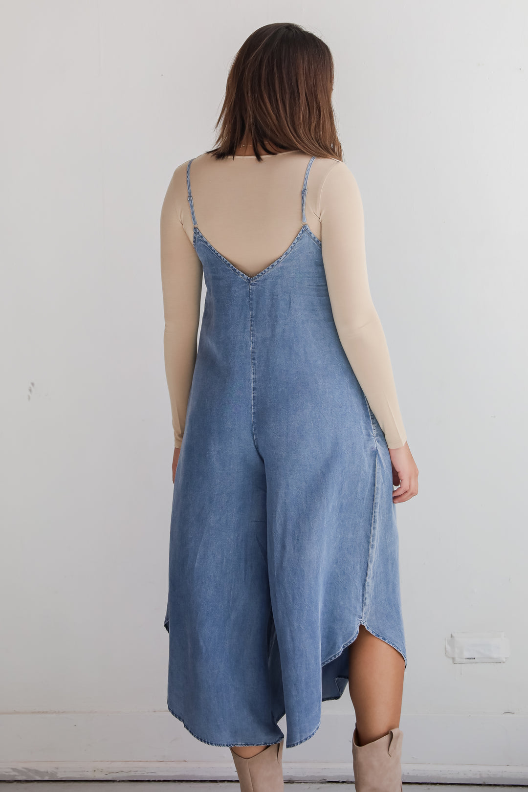 Seasoned Chicness Denim Wide Leg Jumpsuit