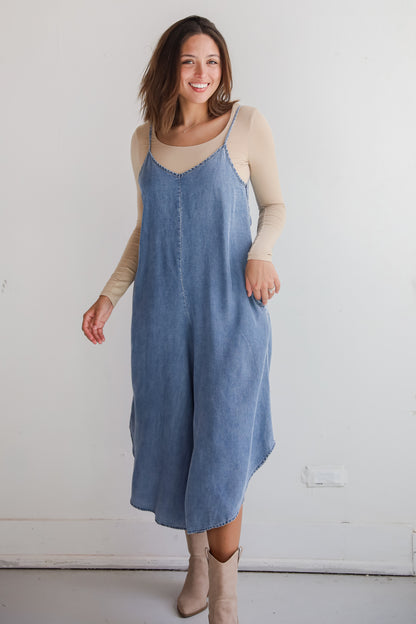 Seasoned Chicness Denim Wide Leg Jumpsuit