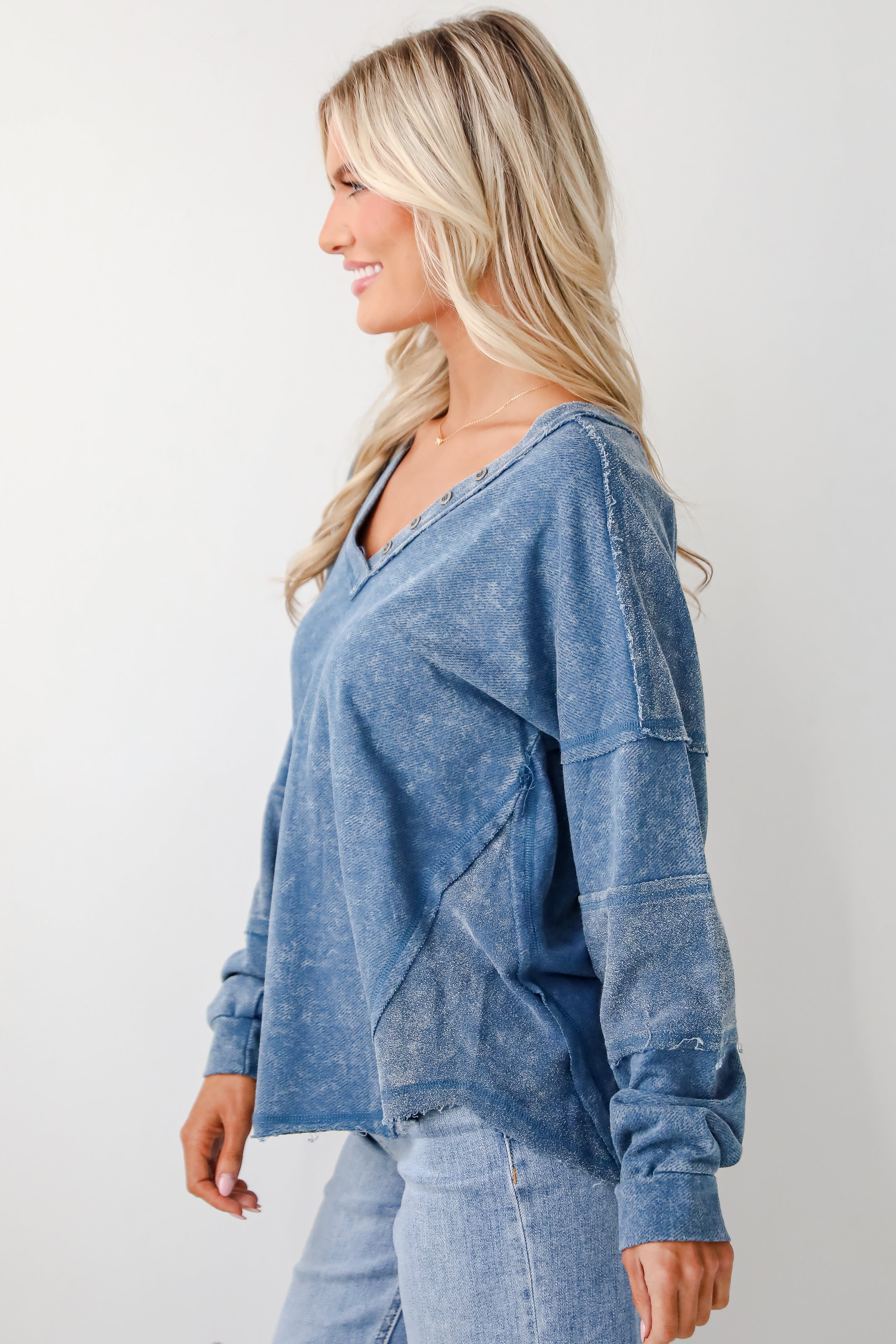 Amazing Memories Denim Knit Top