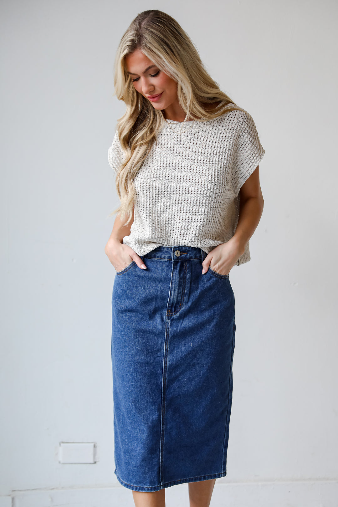 Denim Midi Skirt for women