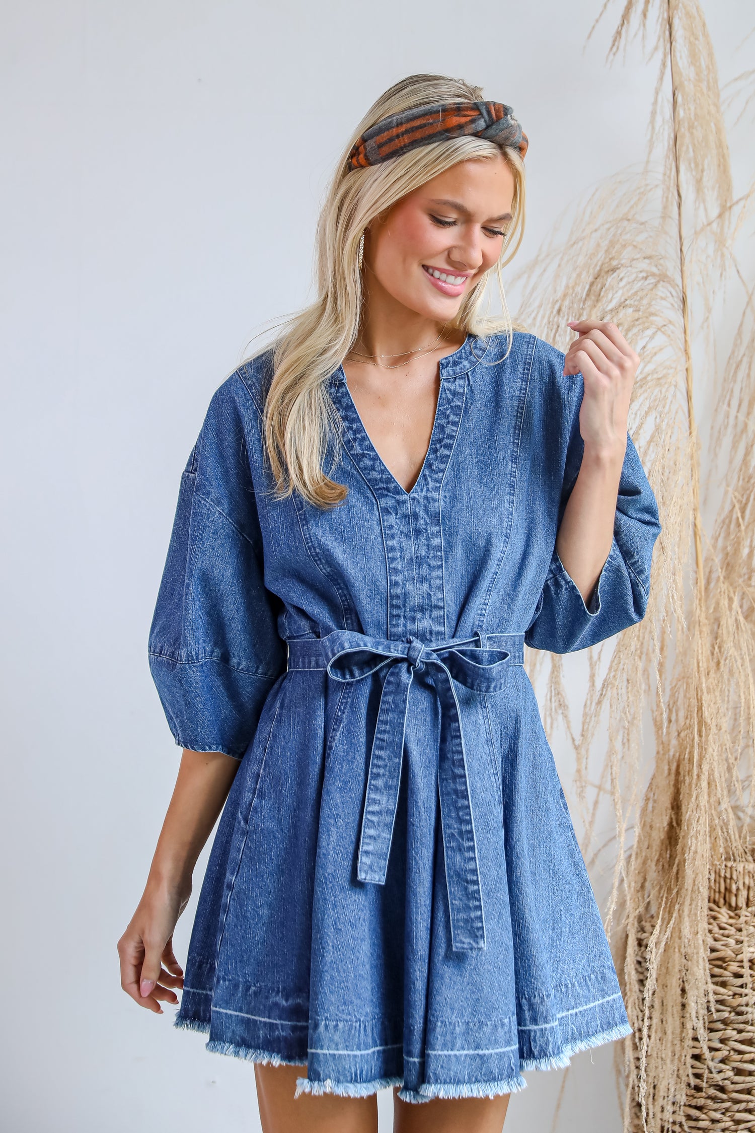 Polished Sweetie Denim Mini Dress