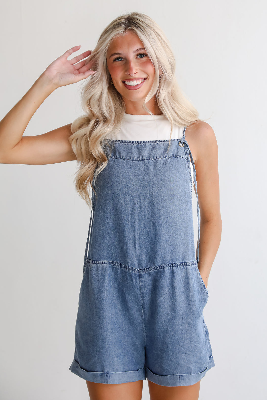 Pure Loveliness Medium Wash Denim Romper