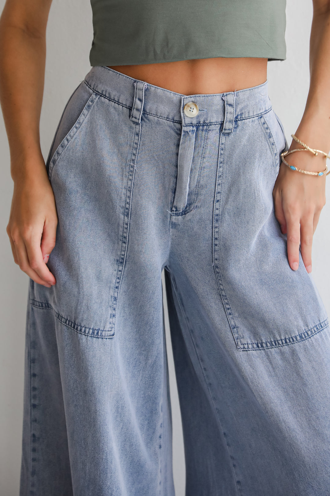 Trendsetting Option Denim Wide Leg Pants