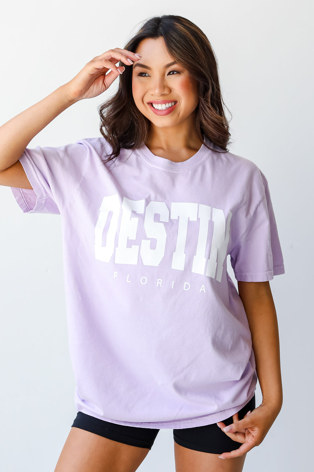 Lilac Destin Florida Tee front view