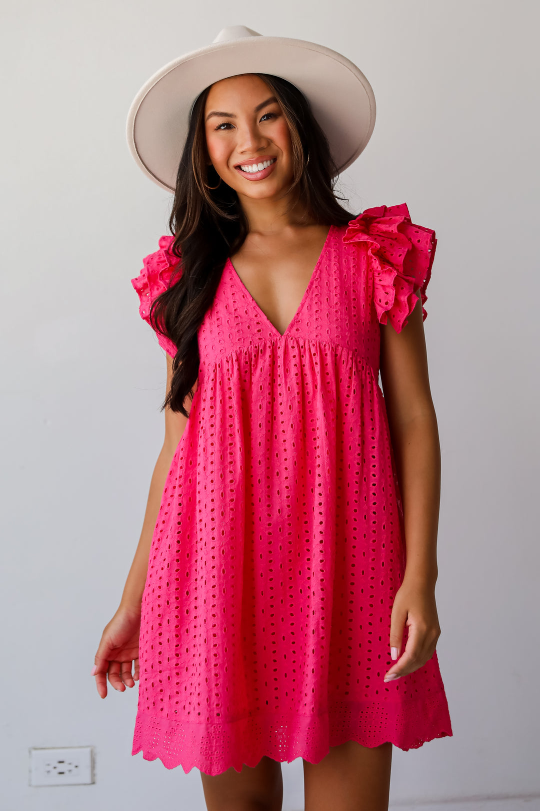 Truly Heavenly Eyelet Romper Dress