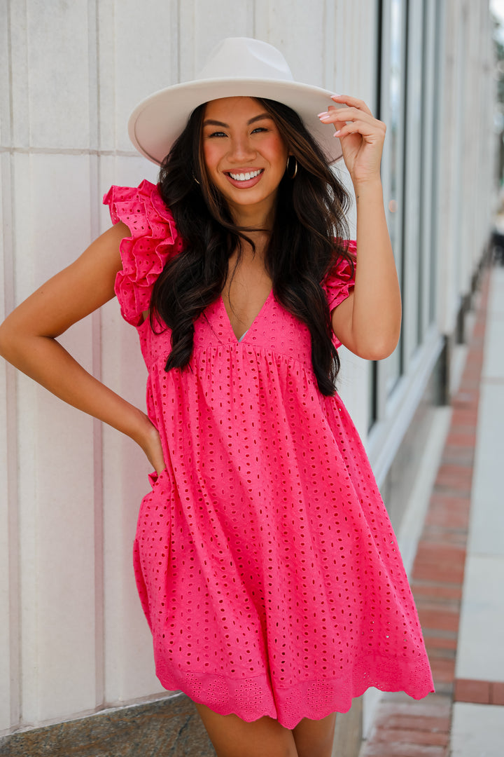 Truly Heavenly Eyelet Romper Dress