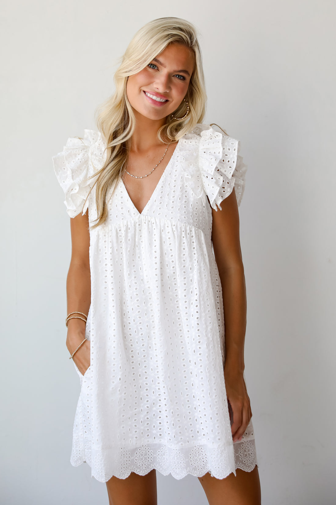 Truly Heavenly Eyelet Romper Dress