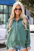 teal Oversized Fleece Pullover