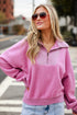 purple Fleece Quarter Zip Pullover