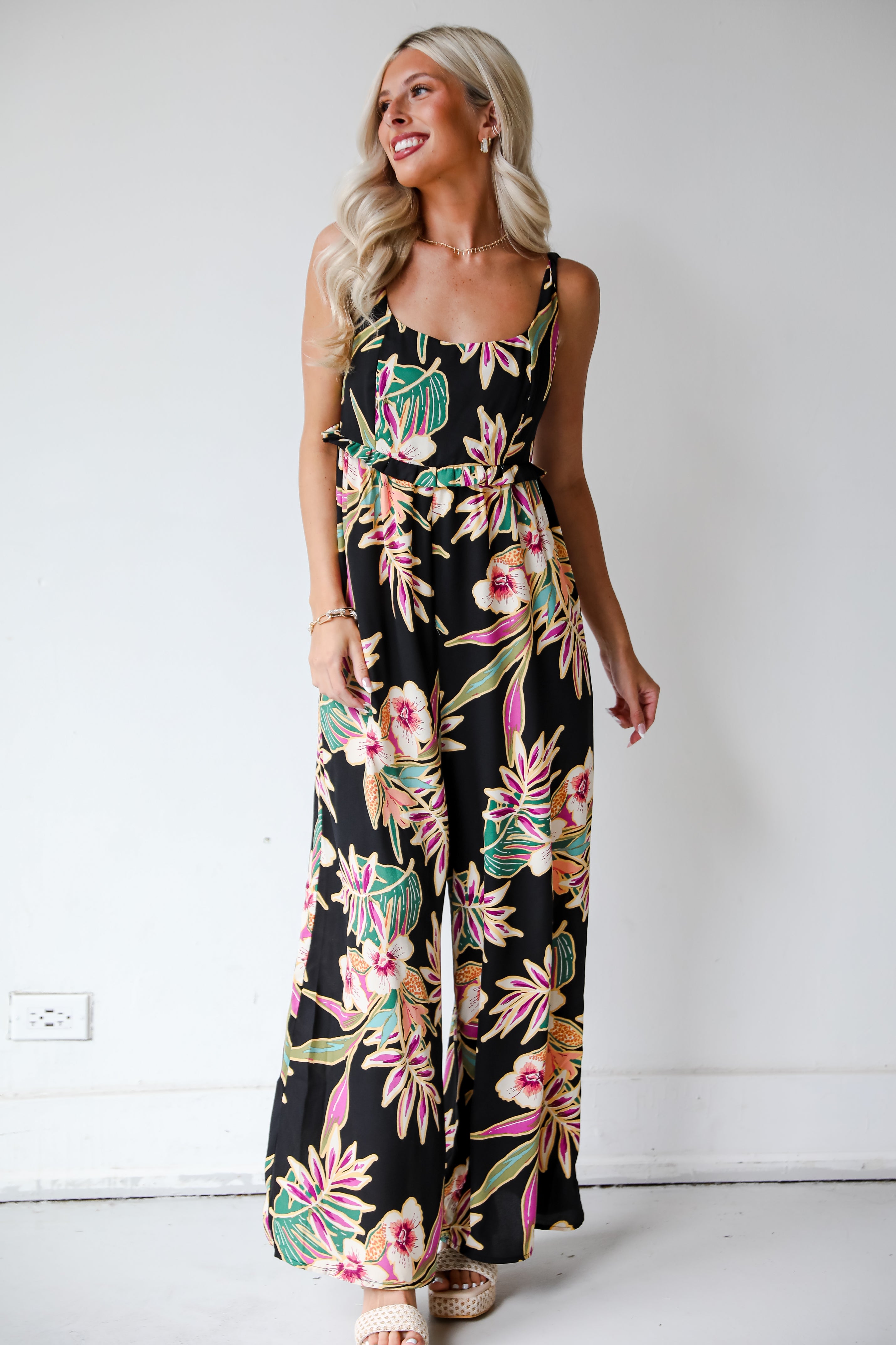 Black Floral Jumpsuit