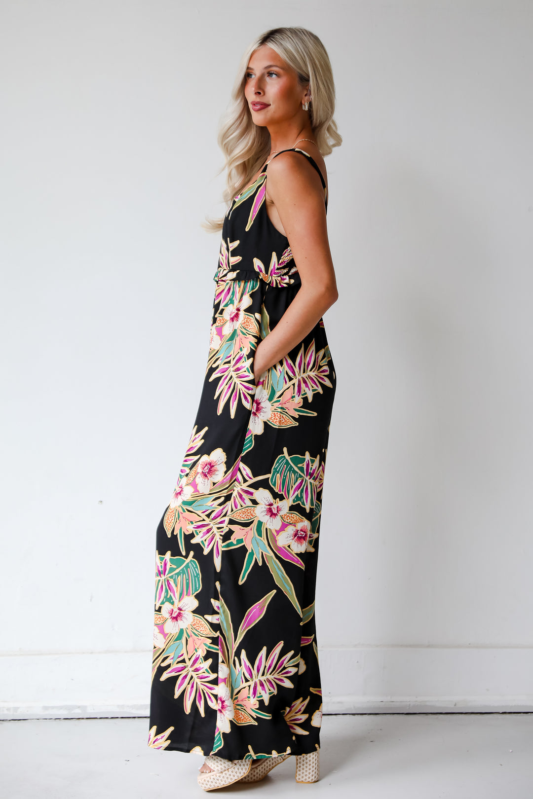 Black Floral Jumpsuit