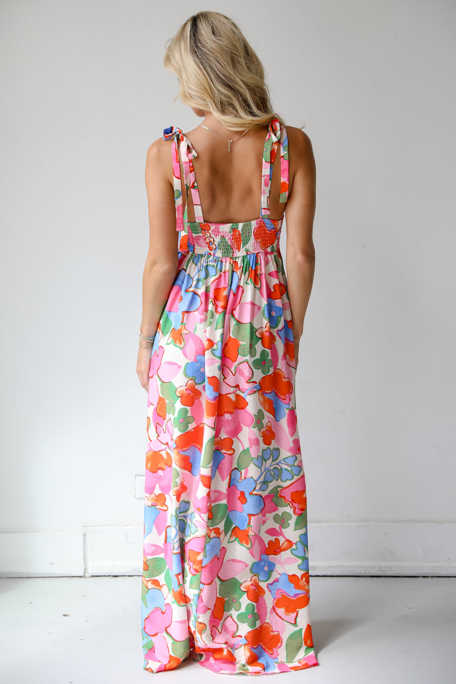 Simply A Stunner Pink Floral Maxi Dress