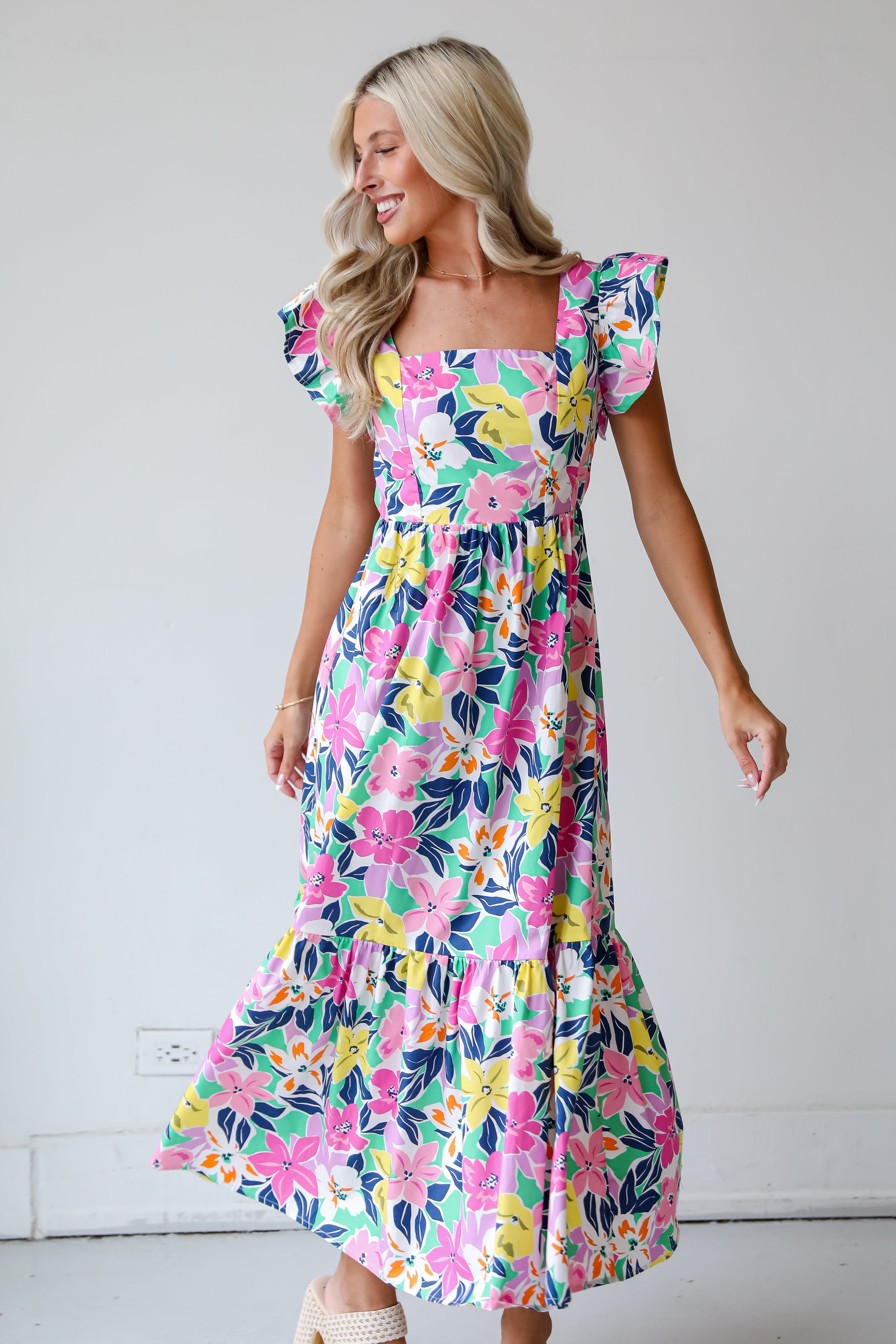 Darling Concept Pink Floral Maxi Dress