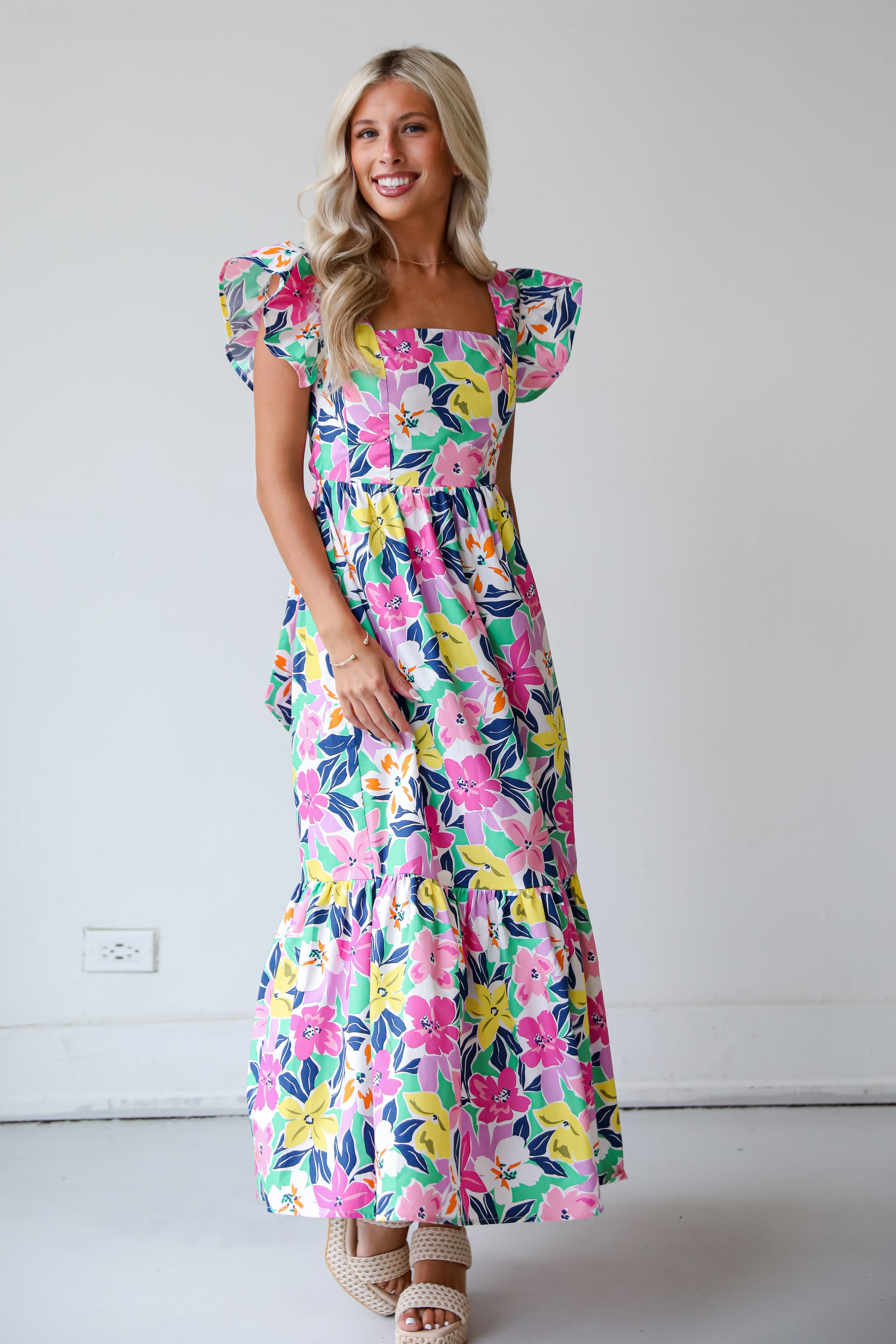 Darling Concept Pink Floral Maxi Dress