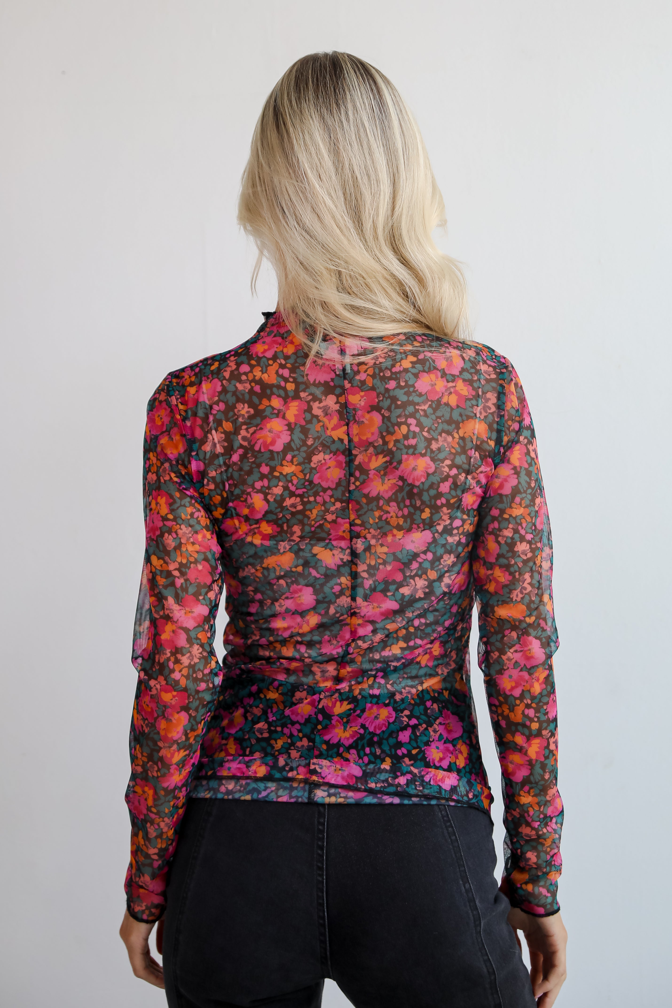 Darling Flourish Floral Mesh Top