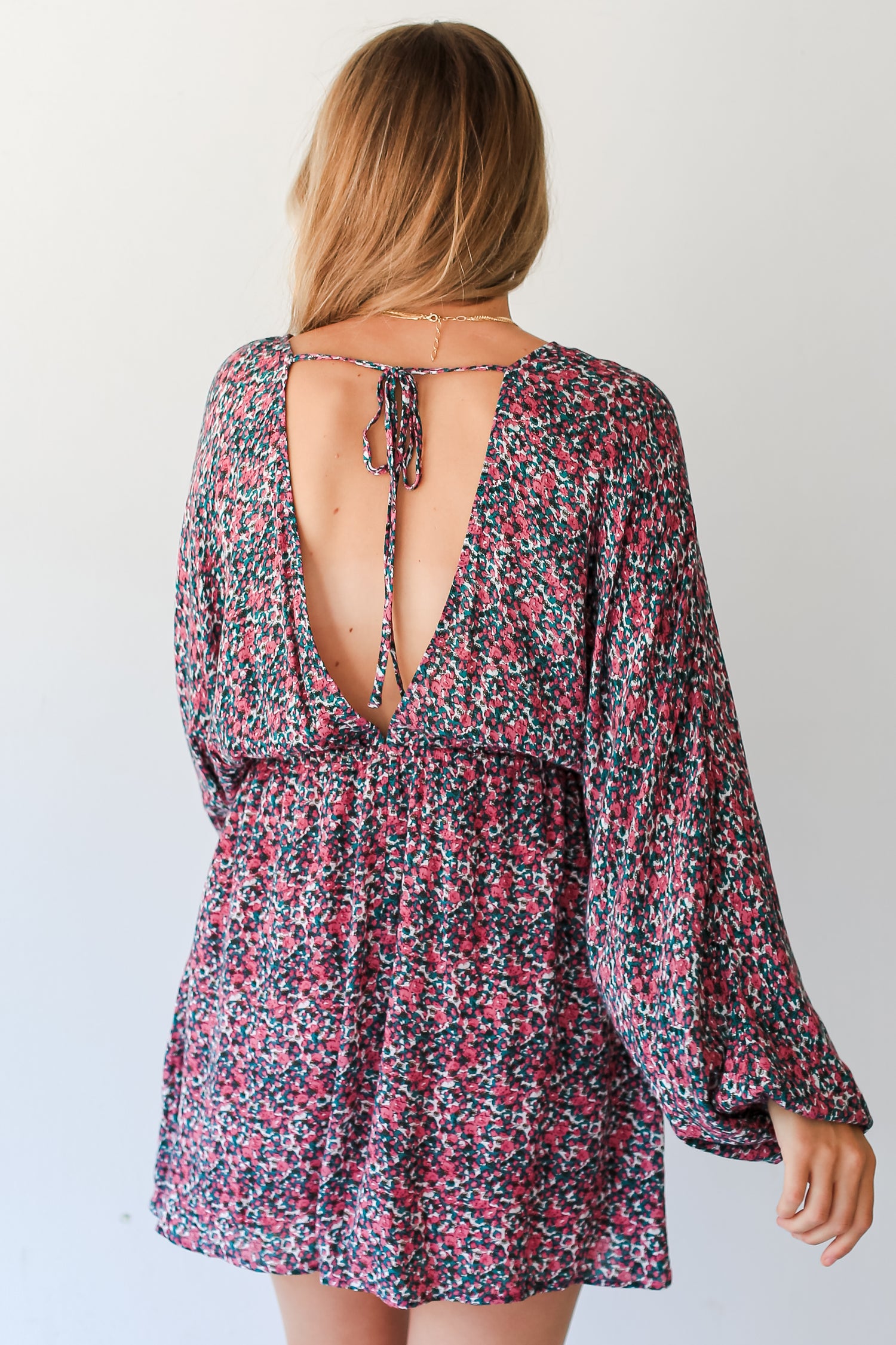 Floral Mini Dress back view