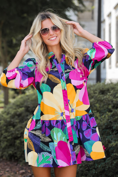 Exemplary Charm Multicolored Floral Mini Dress