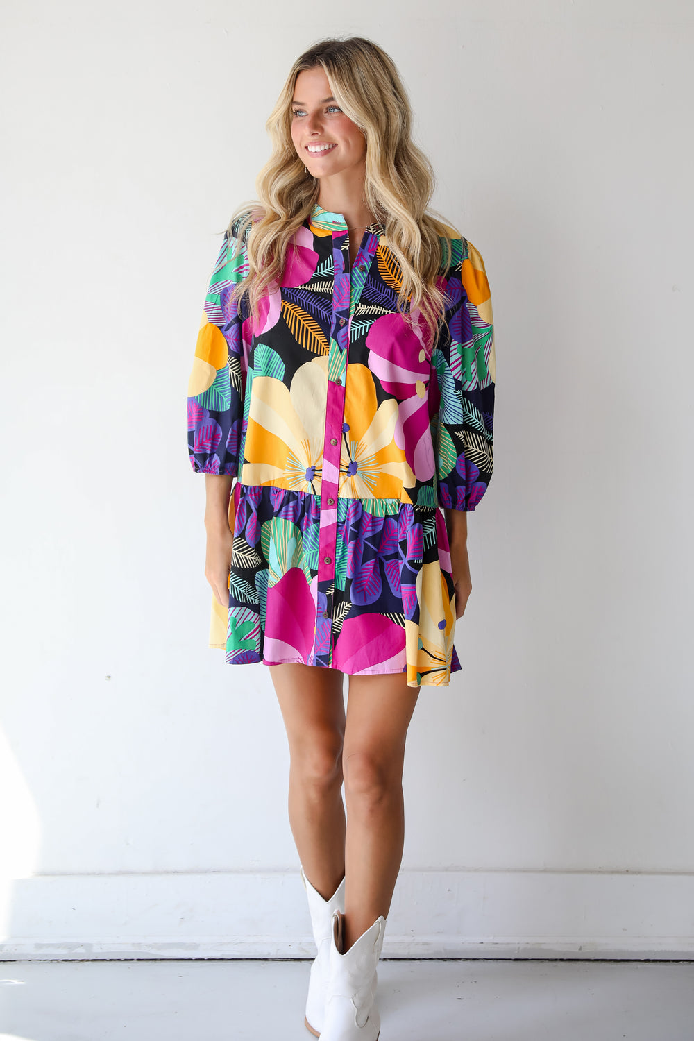 Exemplary Charm Multicolored Floral Mini Dress