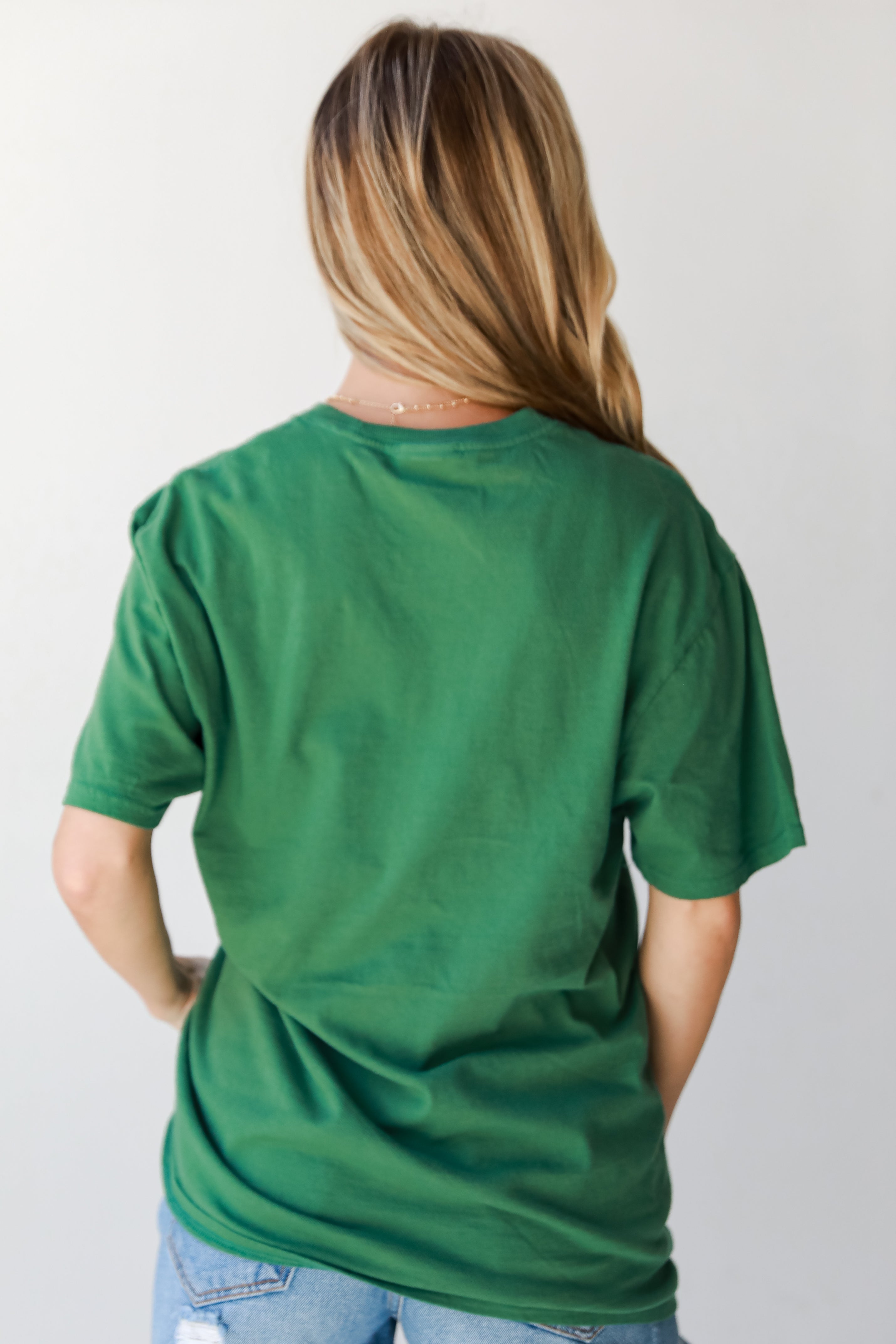 green Football Tee back view