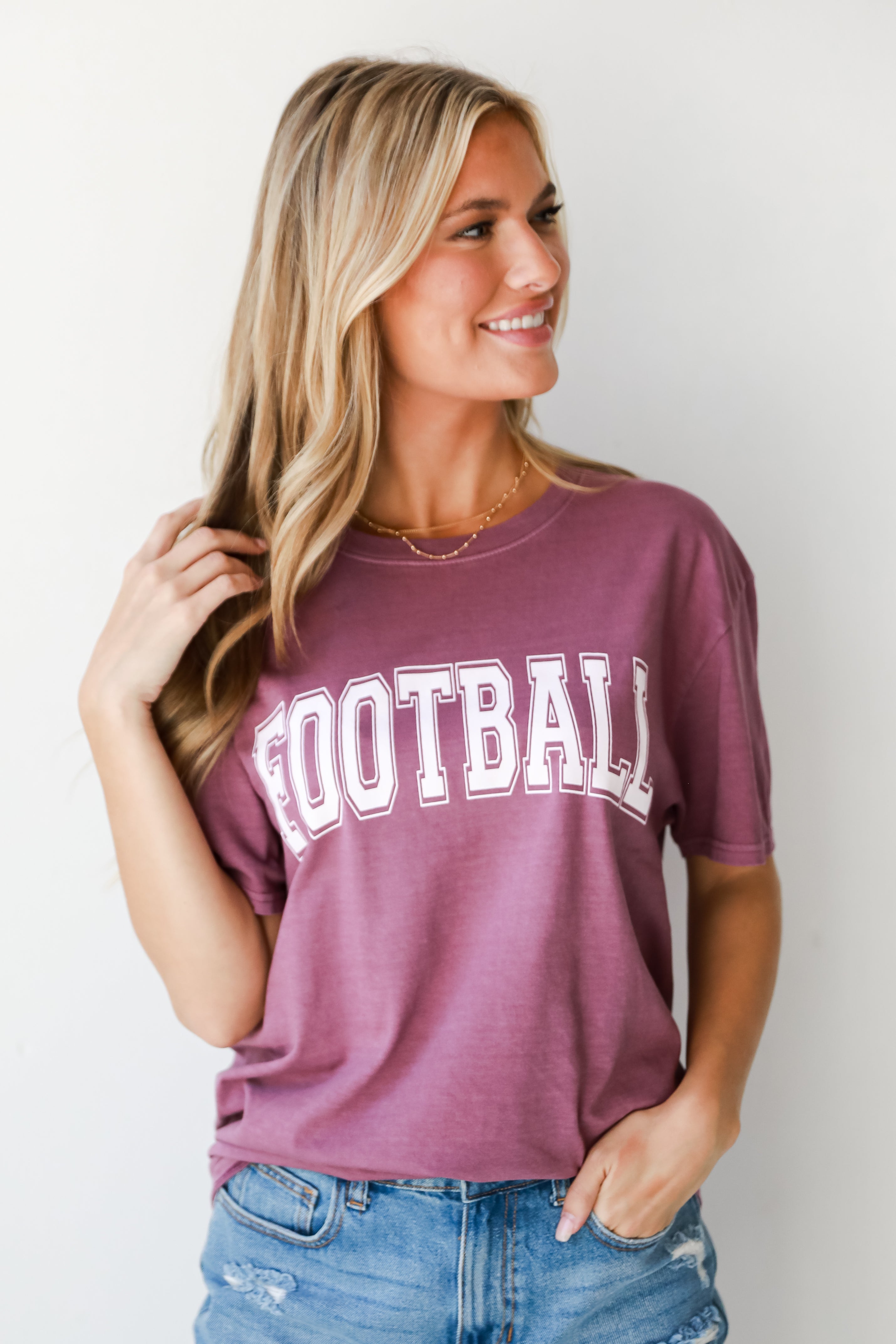 crimson Football Tee front view