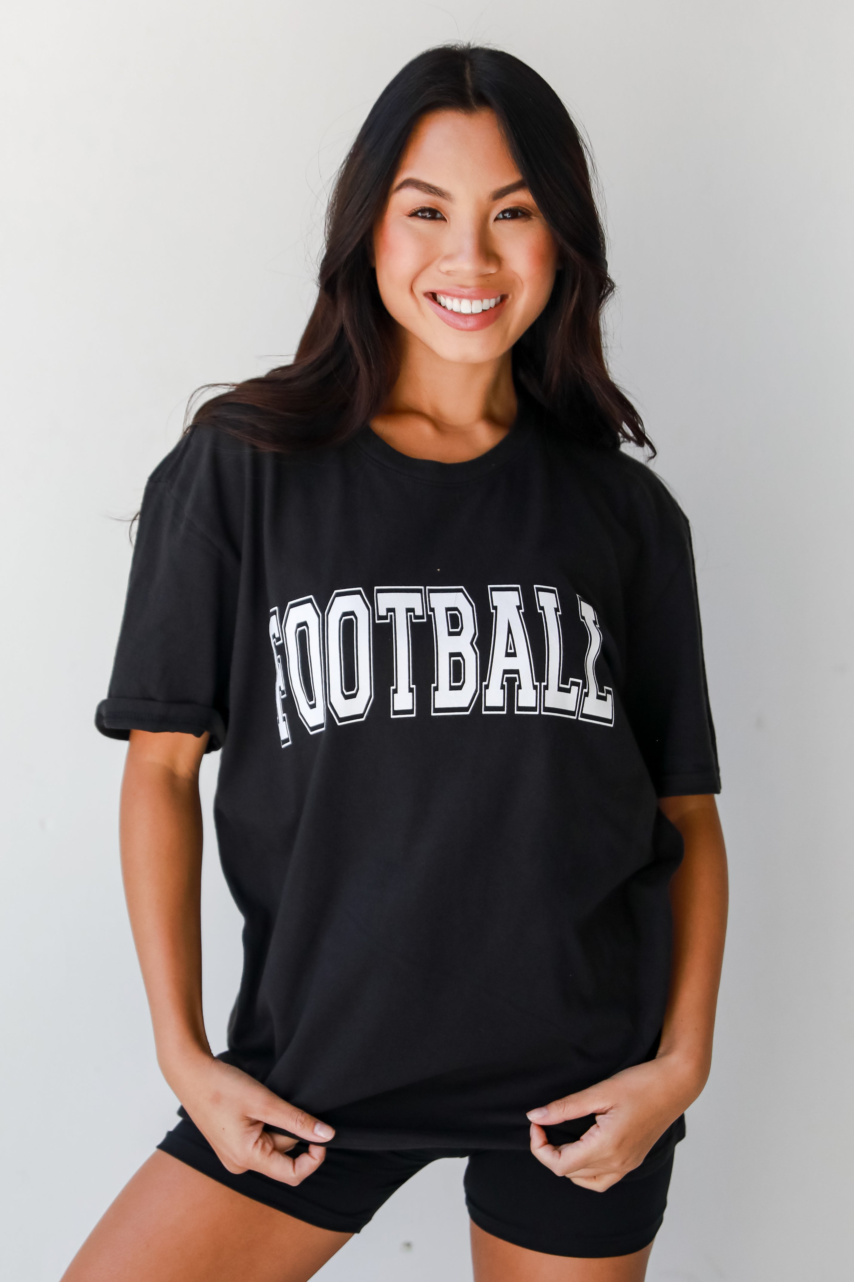 black Football Tee, oversized tee