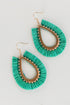 kelly green Fringe Teardrop Earrings