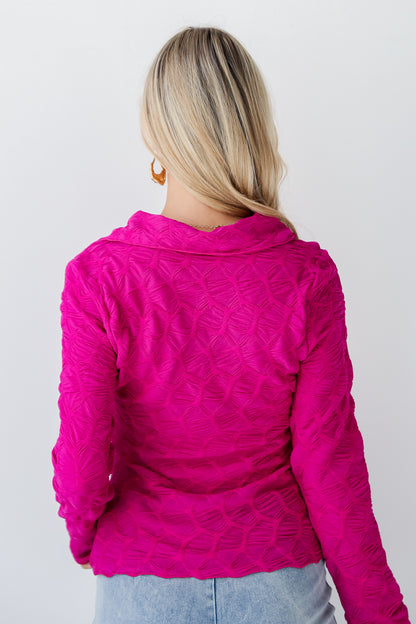 trendy Magenta Textured Top